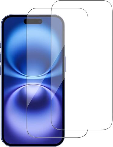 2 Pack for iPhone 16 Plus/iPhone 15 Plus Screen Protector, Tempered-Glass, Micro-curved Edges, Case Friendly, Bubble Free, HD Clear, Easy Installation in Saudi Arabia