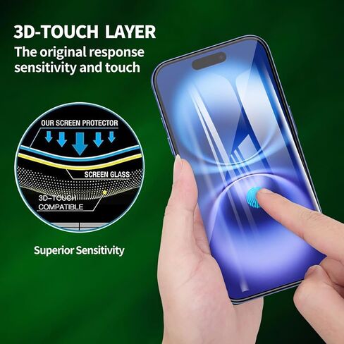 2 Pack for iPhone 16 Plus/iPhone 15 Plus Screen Protector, Tempered-Glass, Micro-curved Edges, Case Friendly, Bubble Free, HD Clear, Easy Installation in Saudi Arabia