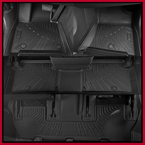 Naibeve Floor Mats for 2008-2013 Toyota Highlander - All Weather for Toyota Highlander Floor Mats Liners 3 Row & Cargo Liner & Seats Back Cover Behind The 3rd Row in Kuwait