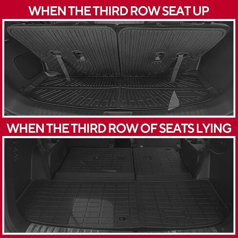 Naibeve Floor Mats for 2008-2013 Toyota Highlander - All Weather for Toyota Highlander Floor Mats Liners 3 Row & Cargo Liner & Seats Back Cover Behind The 3rd Row in Kuwait