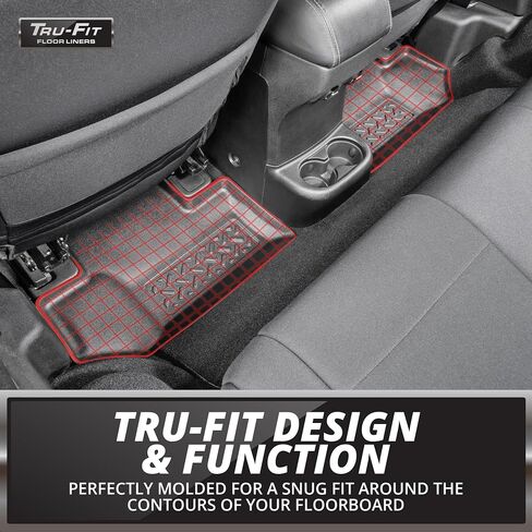 Tru -Fit All Weather Rugged Floor Liner - الخلفية - يناسب Jeep Wrangler JK 2007-2018 - يحمي من الأوساخ والثلوج والطين والانسكابات in Saudi Arabia