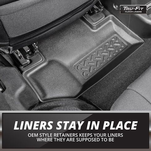 Tru -Fit All Weather Rugged Floor Liner - الخلفية - يناسب Jeep Wrangler JK 2007-2018 - يحمي من الأوساخ والثلوج والطين والانسكابات in Saudi Arabia