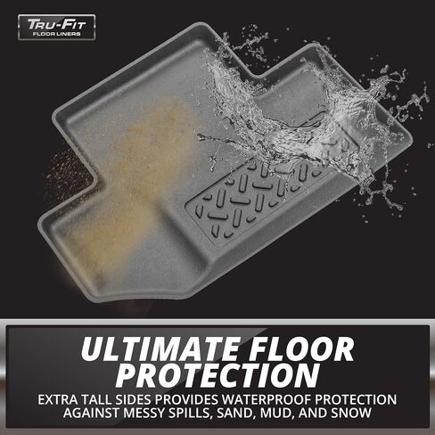Tru -Fit All Weather Rugged Floor Liner - الخلفية - يناسب Jeep Wrangler JK 2007-2018 - يحمي من الأوساخ والثلوج والطين والانسكابات in Saudi Arabia