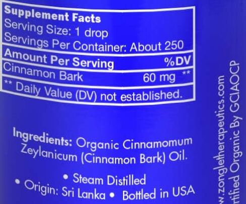 Zongle USDA مصدقة القرفة العضوية لحاء الزيت العطري ، آمن للاستيعاب ، cinnamomum zeylanicum ، 15 مل in Kuwait