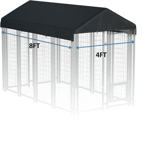 Outdoor Dog Kennel Replacement Cover for 4.2x4ft Dog Kennel 600D Heavy Duty Waterproof UV Resistant - Black (Top Cover Included Only) in Kuwait