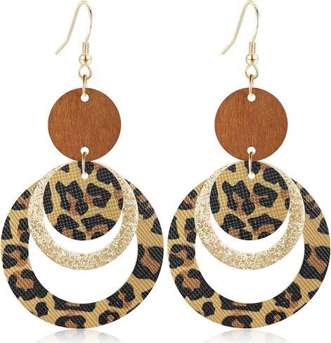 بوهيميان بوهيميا بو دائرة دائرة دائرة إسقاط قطرة خفيفة الوزن الطبيعة الخشبية قرص النمر بطبعة الخطاف للنساء in Kuwait