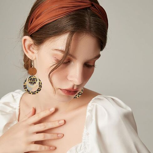 بوهيميان بوهيميا بو دائرة دائرة دائرة إسقاط قطرة خفيفة الوزن الطبيعة الخشبية قرص النمر بطبعة الخطاف للنساء in Kuwait