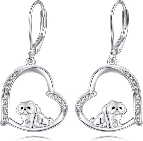 YAFEINI Shih Tzu Gift 925 Sterling Silver Shih Tzu Dangle and Drop Earrings Shih Tzu Dog Jewelry for Women Shih Tzu Lovers in Saudi Arabia