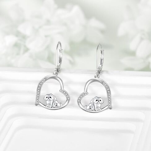 YAFEINI Shih Tzu Gift 925 Sterling Silver Shih Tzu Dangle and Drop Earrings Shih Tzu Dog Jewelry for Women Shih Tzu Lovers in Saudi Arabia