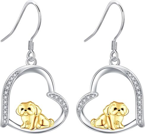 YAFEINI Shih Tzu Gift 925 Sterling Silver Shih Tzu Dangle and Drop Earrings Shih Tzu Dog Jewelry for Women Shih Tzu Lovers in Saudi Arabia