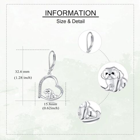 YAFEINI Shih Tzu Gift 925 Sterling Silver Shih Tzu Dangle and Drop Earrings Shih Tzu Dog Jewelry for Women Shih Tzu Lovers in Saudi Arabia