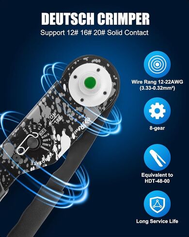 JRready DW5007-02 Deutsch Connector, DT 2 3 4 6 8 12 Pin Waterproof IP68 Electrical Connector with Automotive Solid Contacts, Deutsch Terminal Crimp Tool Size 12-22AWG, Pin Removal Tool in Saudi Arabia