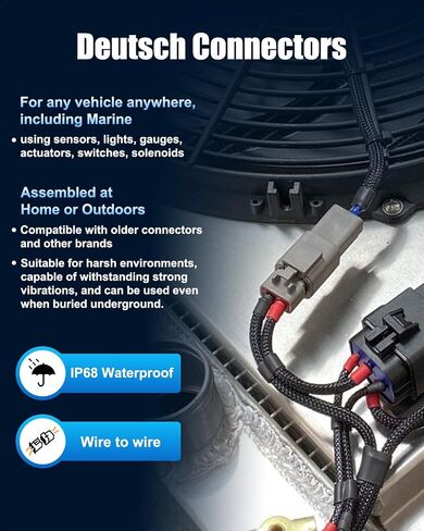 JRready DW5007-02 Deutsch Connector, DT 2 3 4 6 8 12 Pin Waterproof IP68 Electrical Connector with Automotive Solid Contacts, Deutsch Terminal Crimp Tool Size 12-22AWG, Pin Removal Tool in Saudi Arabia