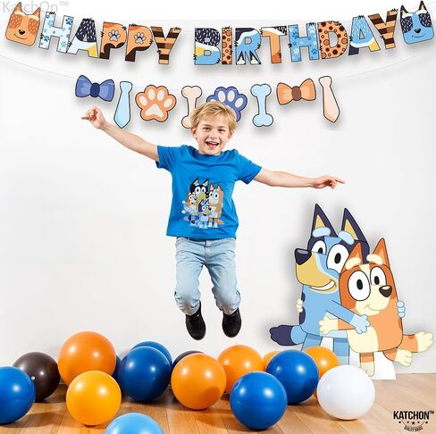 KatchOn, Happy Birthday Banner Dog - 10 Feet, No DIY | Blue Birthday Banner Dog for Dog Birthday Decorations | Dog Themed Birthday Party Decorations, Puppy Party Decor | Dog Birthday Party Supplies in Saudi Arabia