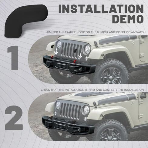 2Pcs Tow Hook Covers, Tow Hook Protector, Car Front Bumper Tow Hook Protective Cover, Car Accessories Tow Trailer Hitch Protector Cover Trim Fit for Jeep Wrangler JK JL & Gladiator TJ 2007-2024 in Saudi Arabia