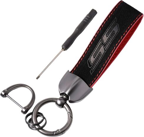 Zorratin Double Layer Sporty Suede Leather Keychain with Embossed SS Badge for Chevrolet Chevry Camaro Impala Malibu in Saudi Arabia