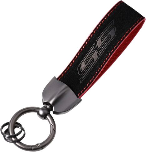 Zorratin Double Layer Sporty Suede Leather Keychain with Embossed SS Badge for Chevrolet Chevry Camaro Impala Malibu in Saudi Arabia