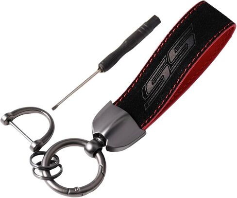 Zorratin Double Layer Sporty Suede Leather Keychain with Embossed SS Badge for Chevrolet Chevry Camaro Impala Malibu in Saudi Arabia