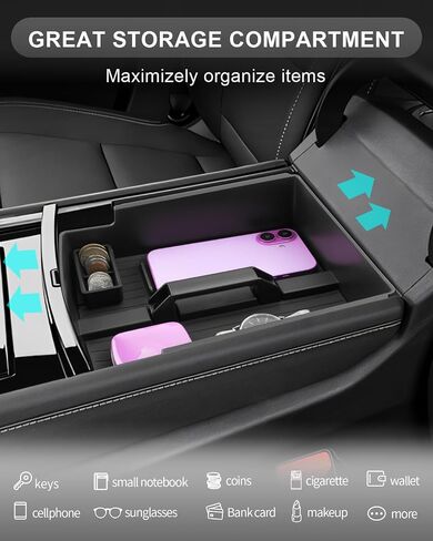 CDEFG for 2025 Chevy Traverse Center Console Organizer with Handle for 2024-2025 Chevrolet Traverse Accessories Middle Console Organizer w/Coin Holder Traverse 2025 Armrest Storage Box in Saudi Arabia