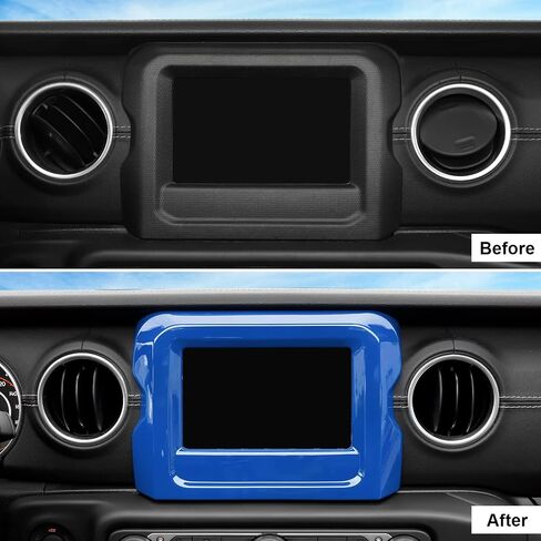 CHEROCAR NAVIMANCE GPS SCREEN SCREEN COVER TRIM التزيين الملحقات الداخلية المتوافقة مع Jeep Wrangler JL JLU & Gladiator JT 2018-2025+، ألياف الكربون ... in Saudi Arabia