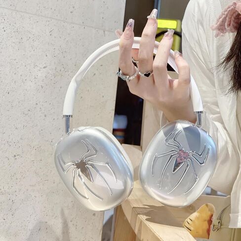 Bling Spider for AirPods Max Cover - 3 in 1 Luxurious Rhinestones Glittering Web Headphones Case for AirPods Max Ear Cups Cover Protective Accessories with Sweat-Proof Ear Pad Covers/Headband Covers in Saudi Arabia