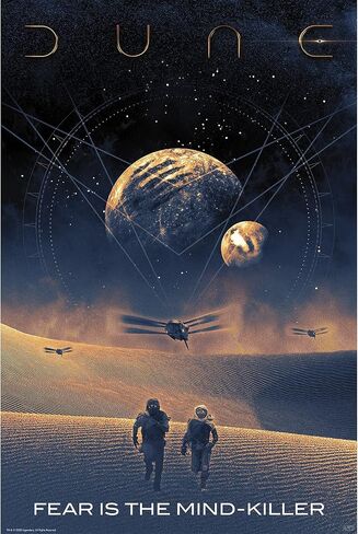ABYSTYLE Dune Fear is the Mind Killer Unframed Poster 36" x 24" Featuring Paul & Chani with ornithopters Wall Art Prints for Bedroom Home Decor Gift in Saudi Arabia
