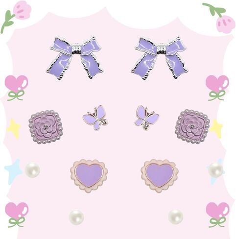 YMO Bling Purple Shoe Charms for Women ، Sandals Rahinestons Rhinestons Sharms ، Flower Pearl Cute Sharms Chair insories لعيد ميلاد الحفلات in Kuwait