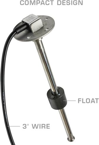 GlowShift 14" Depth Fuel Level Sensor Sender Compatible with Aftermarket Fuel Cells, Cars & Trucks - 240-33 Ohm - for Gas & Diesel Fuel in Saudi Arabia