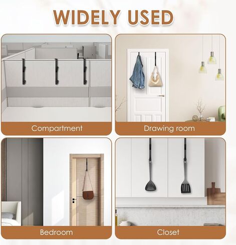 4 Pcs Cubicle Hooks Sturdy Metal Cubicle Wall Hooks Adjustable Hangers with Screwdriver Space Saving Cubicle Fabric Hooks for Hanging Clothes Hats Towels in Saudi Arabia