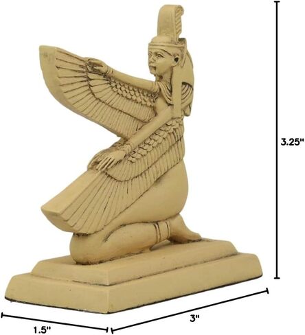 Ebros Ancient Egyptian Hieroglyphic Kneeling Winged Goddess Maat Mini Figurine 3.25" High Gods And Goddesses Of Egypt Miniature Hieroglyph Decor Sculpture Collectible Deity Of Truth And Justice Statue in Saudi Arabia