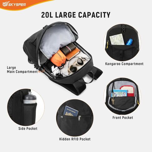 SKYSPER Small Packable Hiking Backpack 20L Anti-theift Travel Daypack in Kuwait