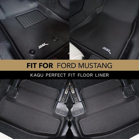3D MAXpider Custom Fit Kagu Floor Mat (2 Eyelets, Black) Compatible with Ford Mustang 2015-2025 - Front Row in Saudi Arabia