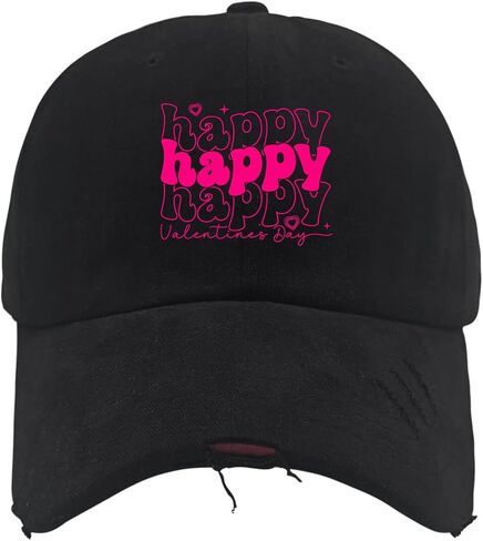 Happy Valentines Day Hat for Men Washed Distressed Baseball Cap Low Profile Washed Ball Caps Light Weight in Saudi Arabia