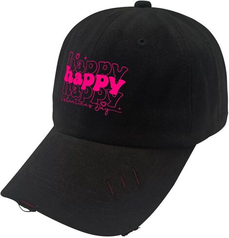 Happy Valentines Day Hat for Men Washed Distressed Baseball Cap Low Profile Washed Ball Caps Light Weight in Saudi Arabia