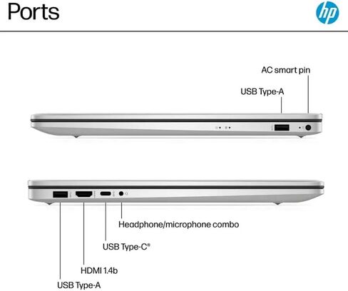 جهاز كمبيوتر محمول HP ، 17.3 "HD+ شاشة لمس الشاشة ، معالج Intel Core I7-1255U ، ذاكرة الوصول العشوائي 32GB ، 1 تيرابايت SSD ، لوحة مفاتيح خلفية ، قارئ بصمات الأصابع ، Wi-Fi ، Windows 11 Home ، Silver in Kuwait