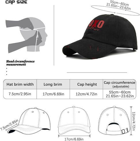 XOXO Hugs and Kisses Valentines Day Hat for Mens Washed Distressed Baseball Caps Trendy Washed Hiking Hats Breathable in Saudi Arabia