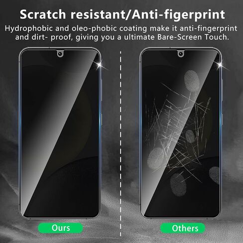 2+2 Pack Privacy Screen Protector Designed for Samsung Galaxy S25 With 2 Pack Camera Lens Protector,Full Coverage Anti-Spy Tempered Glass Film,9H Hardness,Bubble Free,Easy to Install in Saudi Arabia