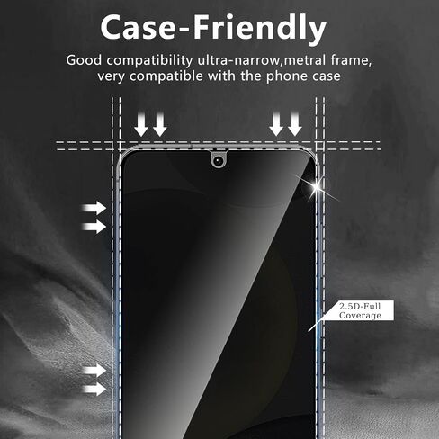 2+2 Pack Privacy Screen Protector Designed for Samsung Galaxy S25 With 2 Pack Camera Lens Protector,Full Coverage Anti-Spy Tempered Glass Film,9H Hardness,Bubble Free,Easy to Install in Saudi Arabia