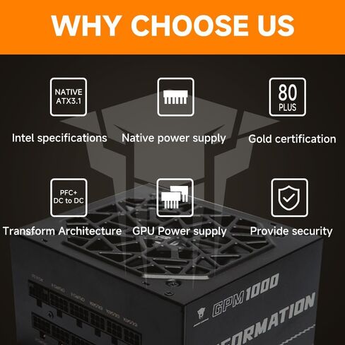 GPM850 Fully Modular Low-Noise Power Supply - ATX 3.1 & PCIe 5.0 Compliant - 105°C-Rated Capacitors - 80 Plus Gold Efficiency PFC+DC to DC in Saudi Arabia