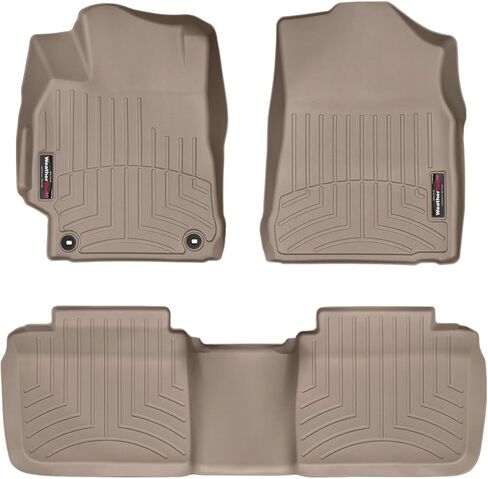 Weathertech مخصص Floirliners لتويوتا كامري - الصف الأول والثاني (447881-444002) ، أسود in Kuwait