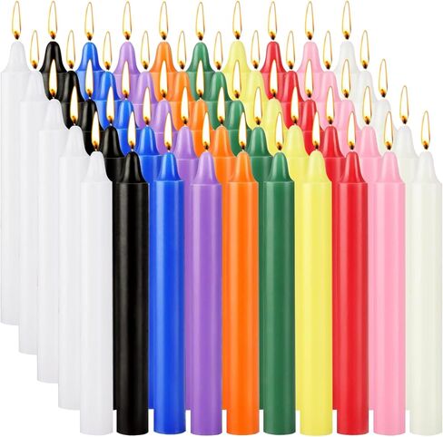 Spell Candles 100 Pack Bulk - 4 Inch Colored Mini Taper Candles for Rituals, Witchcraft & Wiccan Altar, Unscented Candles Compatible with Chime Holders, Prayer, Meditation, Birthday Decor in Saudi Arabia