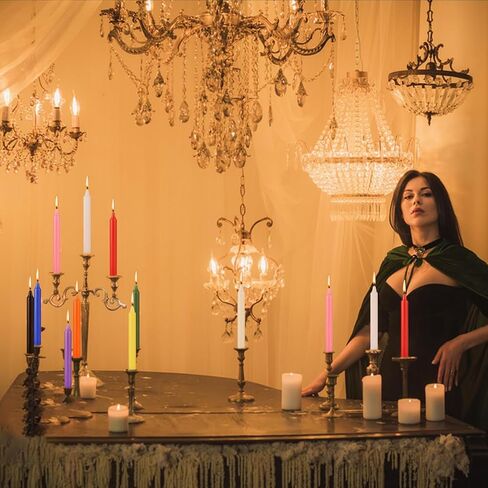 شموع تعويذة 100 حزمة - 4 بوصات شموع ملونة مصغرة للطقوس ، مذبح Witchcraft & Wiccan ، شموع غير معقولة متوافقة مع حاملي الرنين ، الصلاة ، التأمل ، ديكور عيد الميلاد in Kuwait