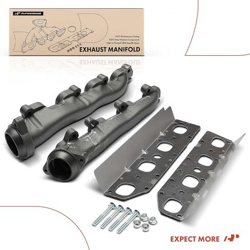 A-Premium Left & Right Exhaust Manifold Kit with Gasket & Nuts & Bolts [5.7L] Compatible with Ram, Dodge & Chrysler - 1500 3500 11-12, 2500 11-13, Ram 1500 2500 09-10, Ram 3500 09, Durango, Aspen in Saudi Arabia