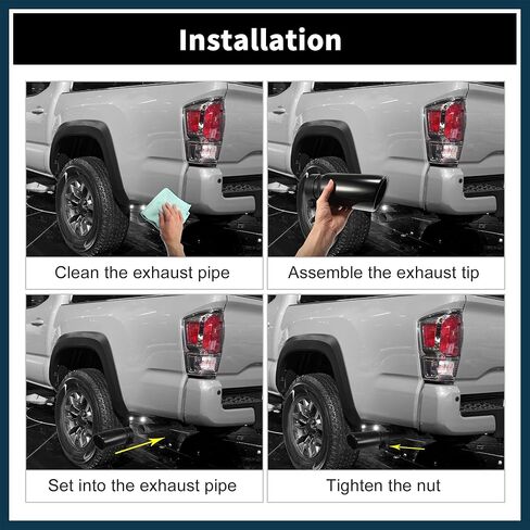 Exhaust Tip for Toyota Tacoma 2005-2022 Stainless Steel Reusable | Car Exhaust Muffler Tip 1 Set in Saudi Arabia