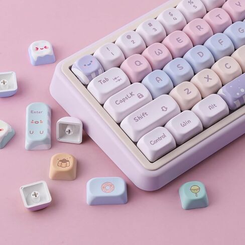 Tsungup Manga PBT keycaps ، 150 مفتاحًا japenese anime keycap set كرز ملف تعريف صبغة المخصصة مفتاح مفتاح لوحة المفاتيح المخصصة لـ 60 ٪ ، 65 ٪ ، 75 ٪ ، 100 ٪ من لوحات المفاتيح الميكانيكية in Kuwait