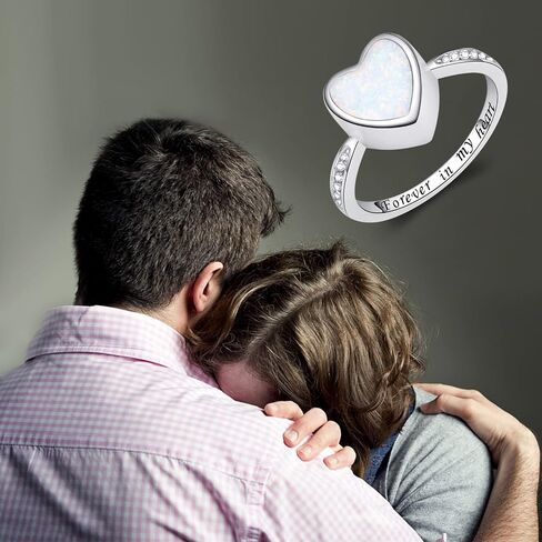 925 Sterling Silver Heart Urn Rings Hold Loved Ones Ashes Cremation Memorial Ring Keepsake Jewelry for Women for Human Ashes in Saudi Arabia