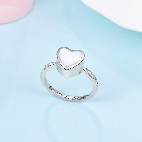 925 Sterling Silver Heart Urn Rings Hold Loved Ones Ashes Cremation Memorial Ring Keepsake Jewelry for Women for Human Ashes in Saudi Arabia