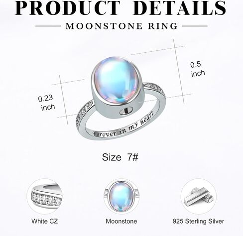 925 Sterling Silver Heart Urn Rings Hold Loved Ones Ashes Cremation Memorial Ring Keepsake Jewelry for Women for Human Ashes in Saudi Arabia