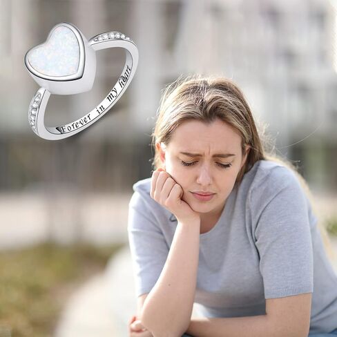 925 Sterling Silver Heart Urn Rings Hold Loved Ones Ashes Cremation Memorial Ring Keepsake Jewelry for Women for Human Ashes in Saudi Arabia