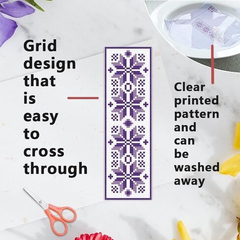 INFUNLY 6pcs Red Rose Cross Stitch Bookmark Kits DIY Sunflower Peach Blossom Embroidery Bookmark Kits for Beginners with Instruction Blue Flower Bookmark Making Kit for Book Lovers Readers Women Gifts in Saudi Arabia